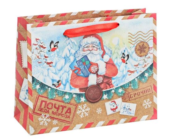 Пакет подарочный "Почта от Деда Мороза", 27×23 см