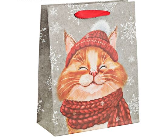 Пакет подарочный "Снежный кот", 40×31 см