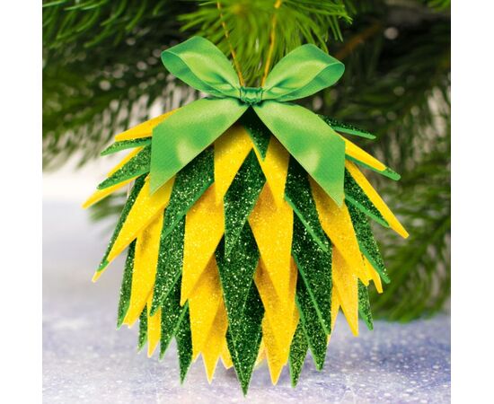 Сделай сам новогодний елочный шар из EVA, цвет жёлто-зелёный
