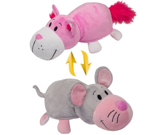 Игрушка-вывернушка 35 см "Розовый кот-мышка"