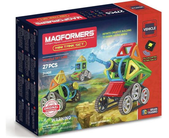 Магнитный конструктор Magformers Mini Tank Set, 27 деталей