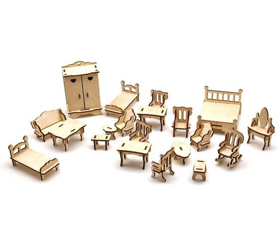 Набор мебели для кукольного домика, 20 предметов