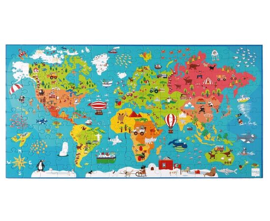 Пазл SCRATCH "Карта мира" 150 деталей, 91 см на 48,5 см