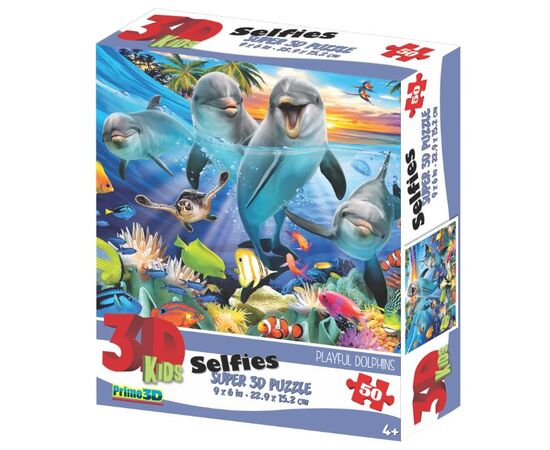 Стерео пазл PRIME 3D "Игривые дельфины", 50 деталей