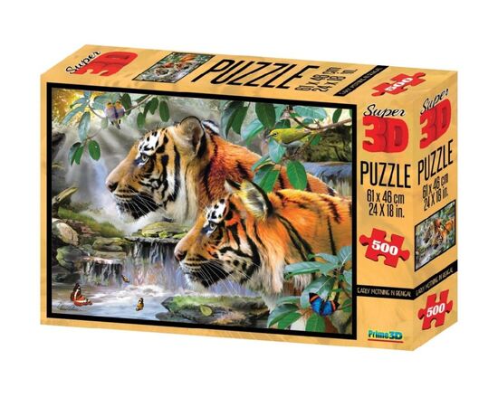 Стерео пазл PRIME 3D "Тигры" 500 деталей