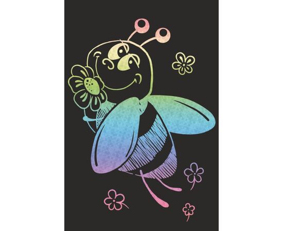 Гравюра малая "Влюбленная пчелка", голография