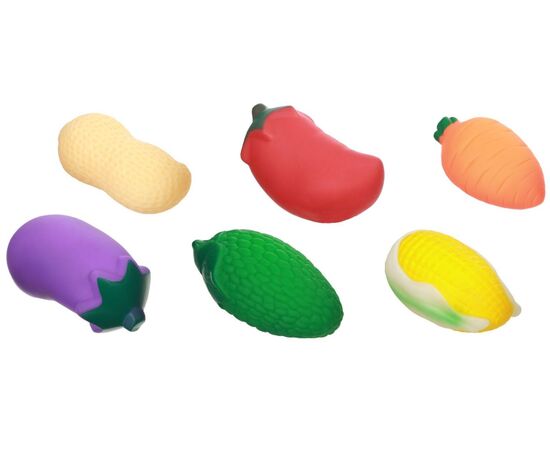 Набор резиновых игрушек для ванны "Овощи и фрукты", 6 шт