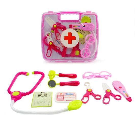 Игровой набор доктора в чемодане "Скорая помощь" розовый