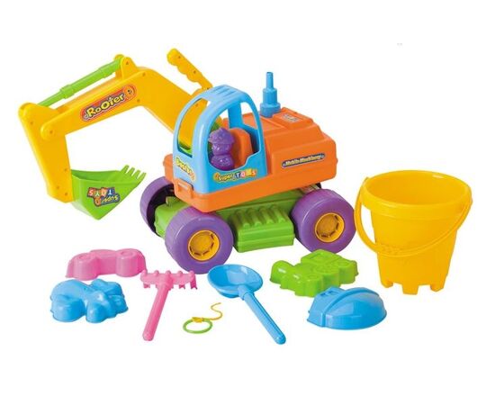 Набор для игры с песком Hualian Toys "Экскаватор" (10 предметов)