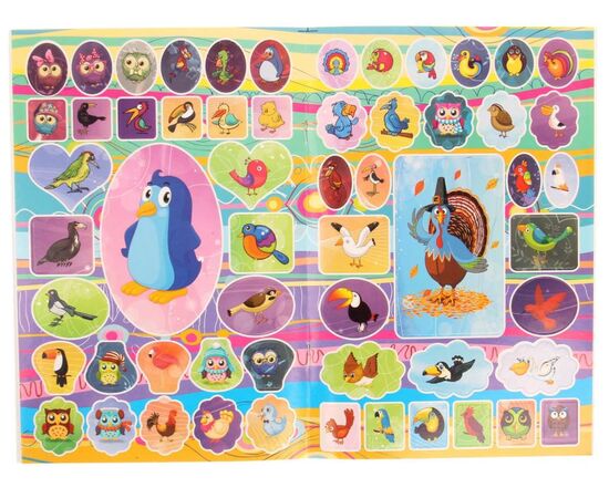 Раскраска "Веселые птицы" + 58 наклеек