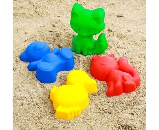 Формочки для песка "Лиса,кошка,мишка,утка"
