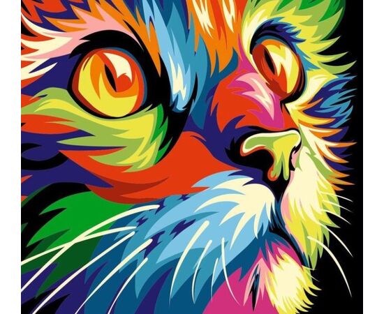 Картина цветным песком "Кот"