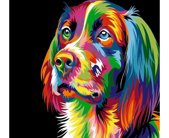 Картина цветным песком "Собака"