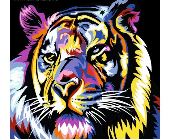 Картина цветным песком "Тигр"