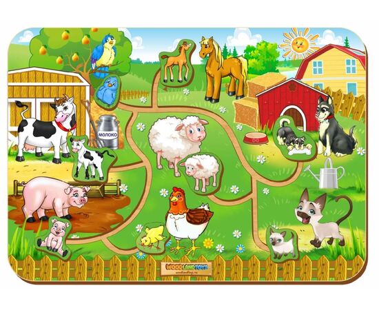 Деревянный лабиринт "Животные на ферме"