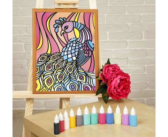 Витражная картина А3 "Павлин"