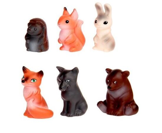 Набор резиновых игрушек "Животные леса" 6 шт