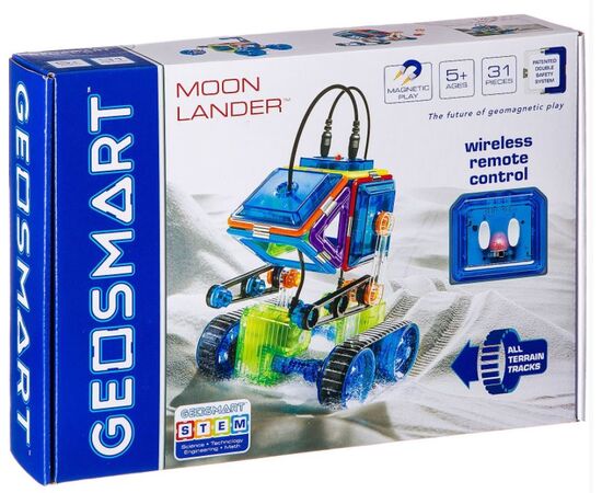 Магнитный конструктор Geosmart "Лунный модуль на гусеничном ходу, с ик- управлением", 31 деталь