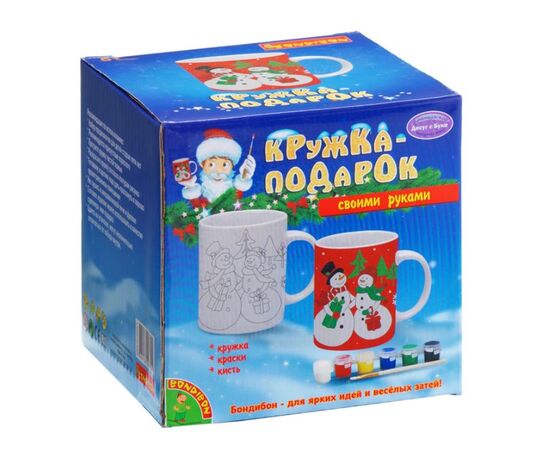 Раскрашиваем кружку "Снеговички"