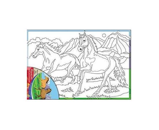 Холст для рисования "Две лошади"