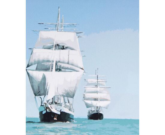 Рисование по номерам "Корабли в море" 40 на 50 см