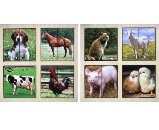 Разрезные картинки "Домашние животные" 8 штук