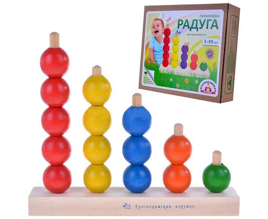 Пирамидка "Радуга", 5 цветов