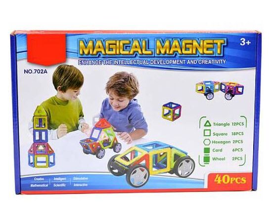 Магнитный конструктор с колесами 40 деталей "Mag-Cube"