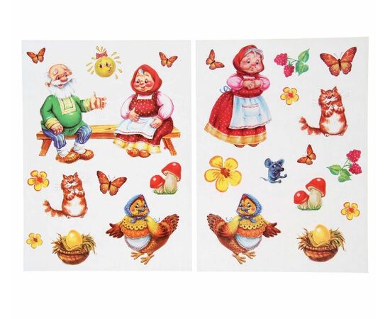 Игра - сказка "Курочка Ряба" с многоразовыми наклейками