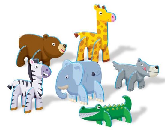 3D пазлы "Зоопарк" 6 персонажей
