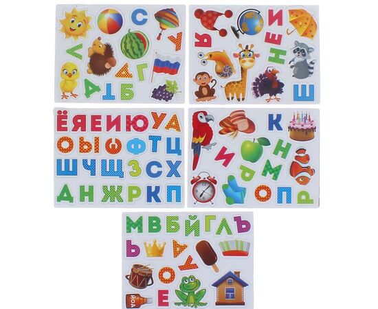 Магнитная доска в деревянной коробке "Азбука" 88 магнитов