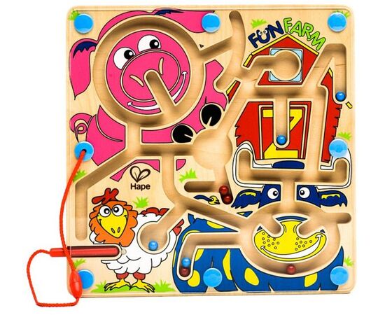 Лабиринт магнитный из дерева "Ферма" Hape