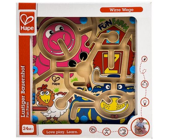 Лабиринт магнитный из дерева "Ферма" Hape