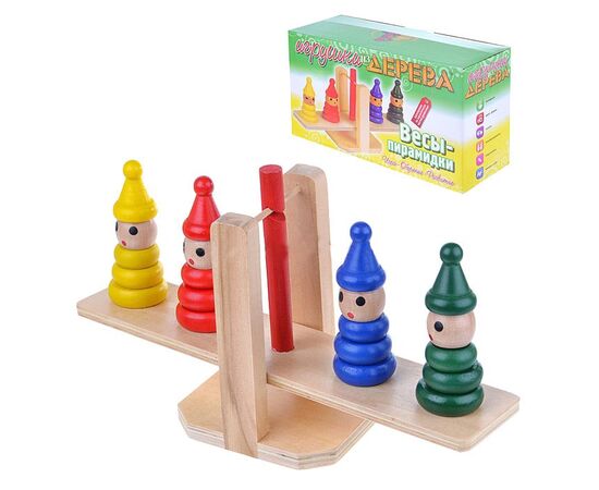 Игрушка из дерева "Весы - пирамидки"
