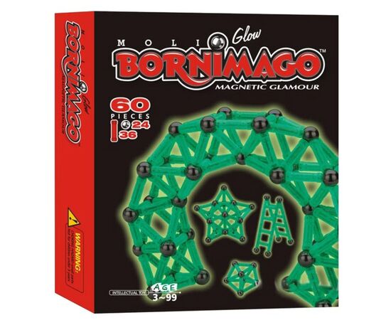 Конструктор магнитный Bornimago Glow 60 деталей