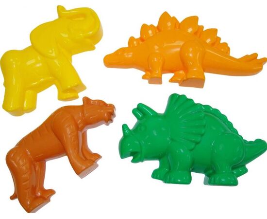 Формочки "Тигр, мамонт и 2 динозавра"