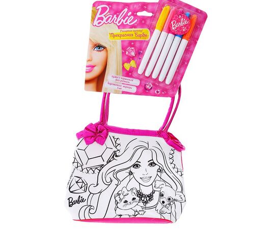 Раскрашиваем сумку "Barbie"