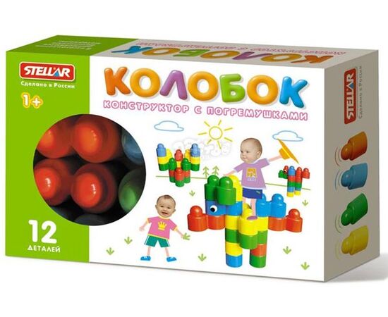 Конструктор с погремушками "Колобок" 12 деталей