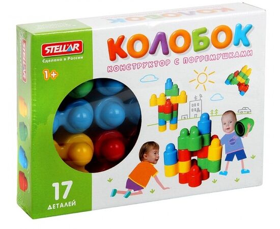 Конструктор с погремушками "Колобок" 17 деталей