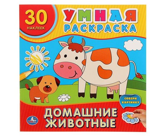 Умная раскраска с наклейками "Домашние животные"