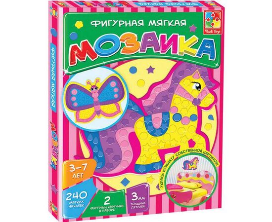 Фигурная мягкая мозаика "Лошадка, бабочка"