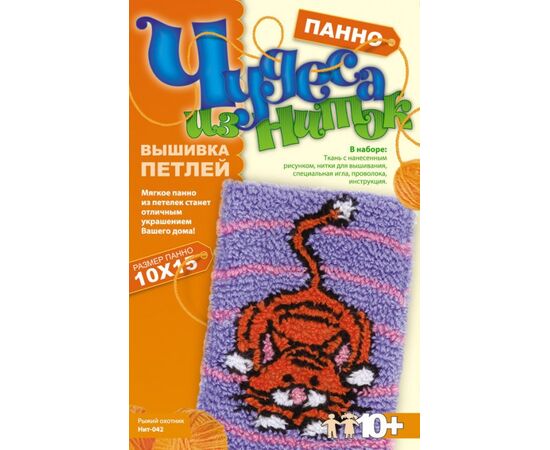 Вышивка петлей "Рыжий кот"