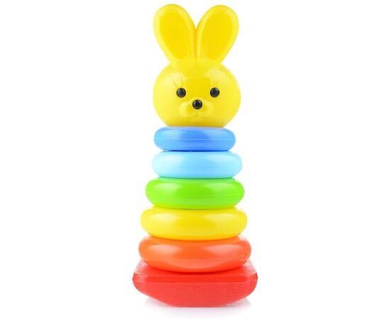 Пирамидка-балансир "Зая" 5 колец, 31 см