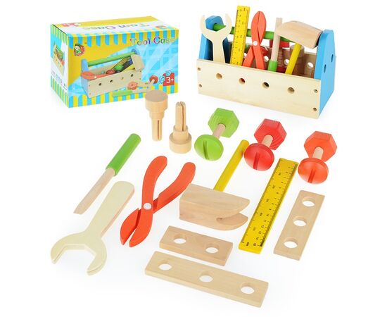 Набор инструментов из дерева в ящике, 13 предметов