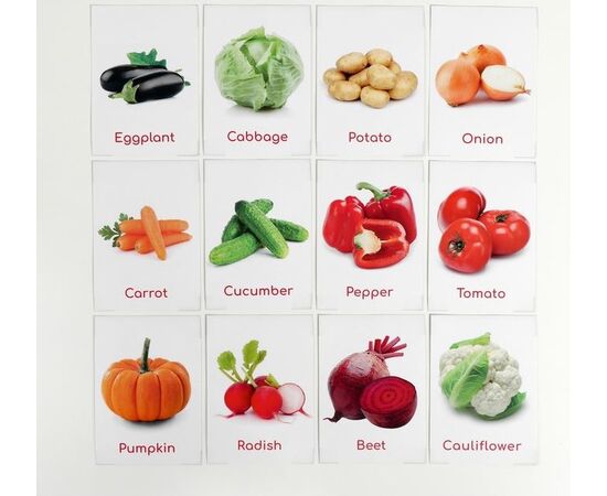 Обучающие карточки Глена Домана "Овощи на английском языке"