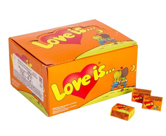 Набор жевательных резинок Love is "Ананас и апельсин" 100 штук