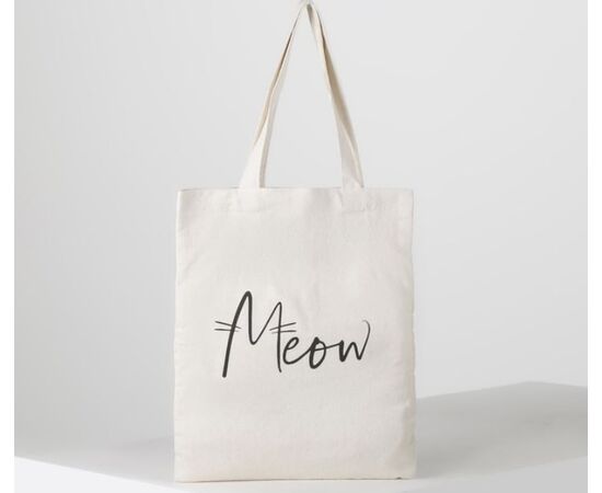 Сумка текстильная "Meow", цвет бежевый