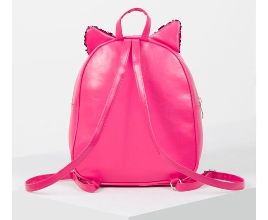 Рюкзак детский с пайетками 30x28 см, цвет розовый