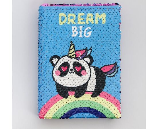 Блокнот с пайетками А6 "DREAM BIG", 78 листов