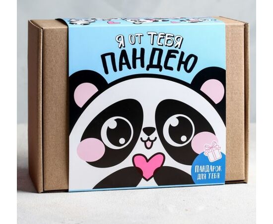 Набор "Милая панда. Леденцы 30 г, шоколадка 27 г, брелок, маска и значок"